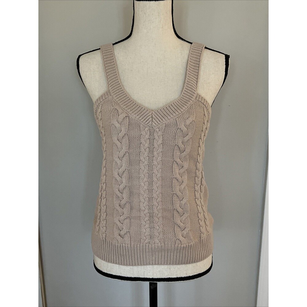 Evereve Sleeveless Sweater Tank Cableknit Size Medium